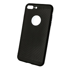 Чехол накладка для APPLE iPhone 7 Plus, iPhone 8 Plus, силикон, перфорированный, матовый, цвет черный. Чехол накладка для APPLE iPhone 7 Plus, iPhone 8 Plus, силикон, перфорированный, матовый, цвет черный.