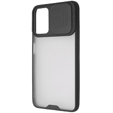 Чехол накладка LIFE TIME для XIAOMI POCO M3, силикон, пластик, матовый, со шторкой для защиты задней камеры, цвет окантовки черный