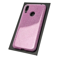 Чехол накладка Shine для HUAWEI Y7 2019, силикон, блестки, цвет пурпурный | РЕТРО