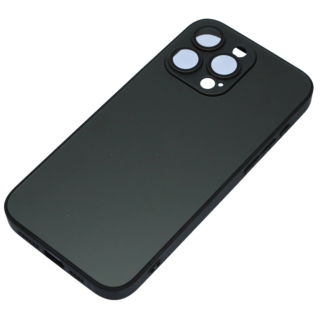 Чехол накладка AG Glass case для APPLE iPhone 15 Pro Max (6.7"), силикон, пластик, защита камеры, цвет графитовый