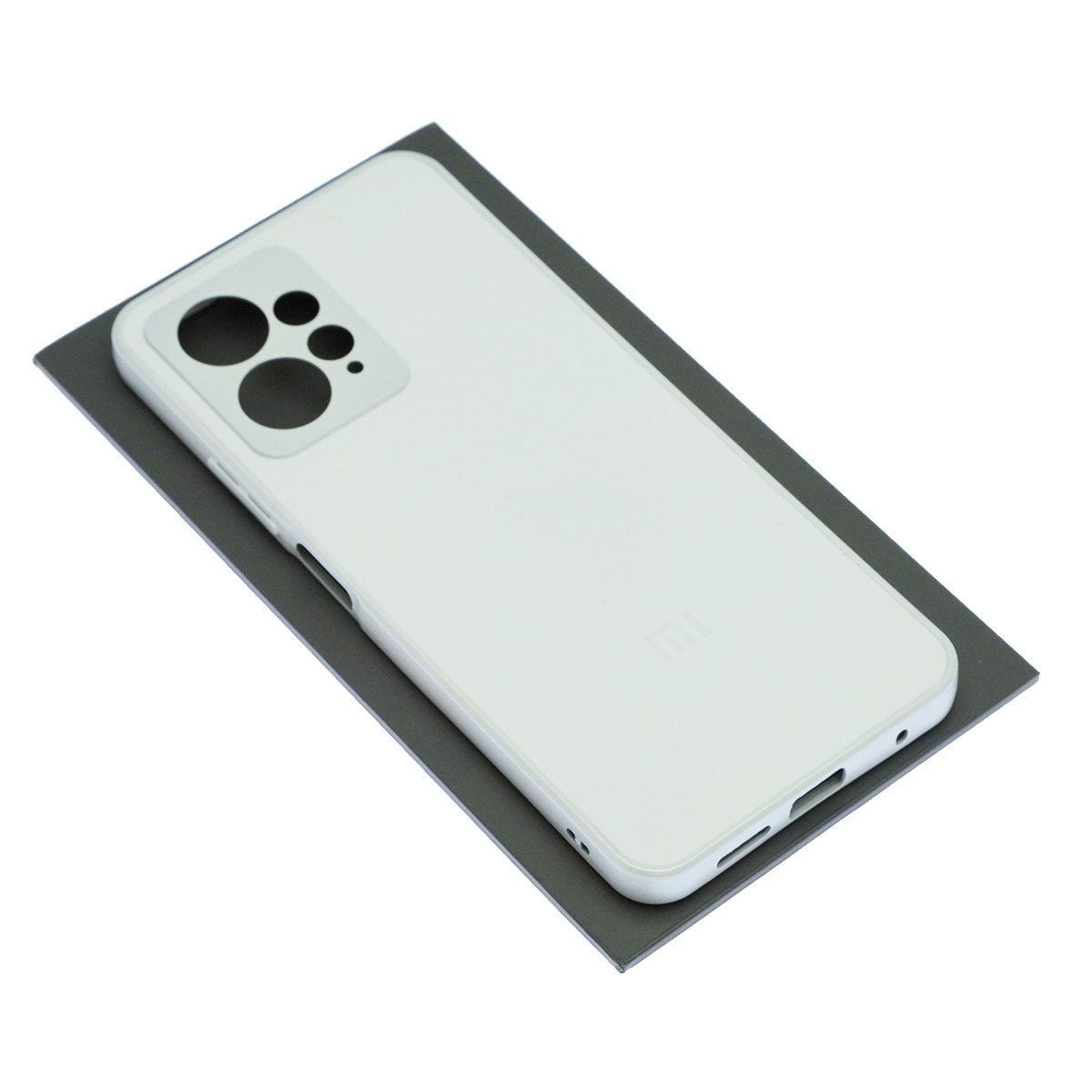 Чехол накладка для XIAOMI Redmi Note 12 4G, защита камеры, силикон, пластик, цвет бело серебристый Чехол накладка для XIAOMI Redmi Note 12 4G, защита камеры, силикон, пластик, цвет бело серебристый