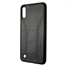 Чехол накладка R3 для SAMSUNG Galaxy A10 (SM-A105), силикон, под кожу, цвет черный Чехол накладка R3 для SAMSUNG Galaxy A10 (SM-A105), силикон, под кожу, цвет черный