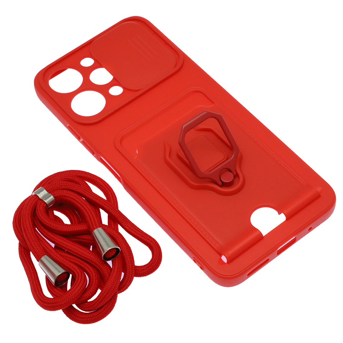 Чехол накладка MULTI FUNCTION 4 в 1 для XIAOMI Redmi 12 4G, цвет красный Чехол накладка MULTI FUNCTION 4 в 1 для XIAOMI Redmi 12 4G, цвет красный