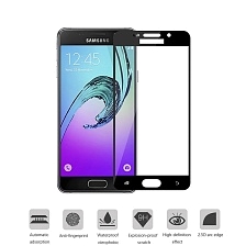 Защитное стекло "5D/9D" GLASS FULL GLUE для SAMSUNG Galaxy A3 2016 (SM-A310), цвет канта чёрный.