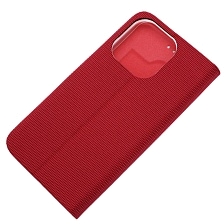 Чехол книжка MESH для APPLE iPhone 14 Pro, текстиль, силикон, бархат, визитница, цвет красный