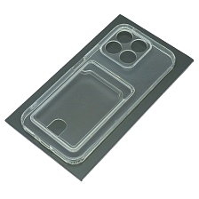 Чехол накладка CARD CASE для Honor X8b, защита камеры, силикон, отдел для карт, цвет прозрачный Чехол накладка CARD CASE для Honor X8b, защита камеры, силикон, отдел для карт, цвет прозрачный