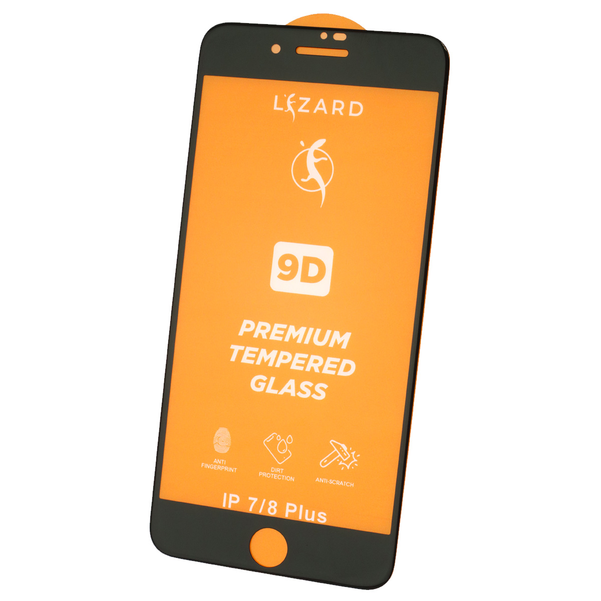 Защитное стекло 9D Lizard для APPLE iPhone 7 Plus, iPhone 8 Plus, цвет окантовки черный