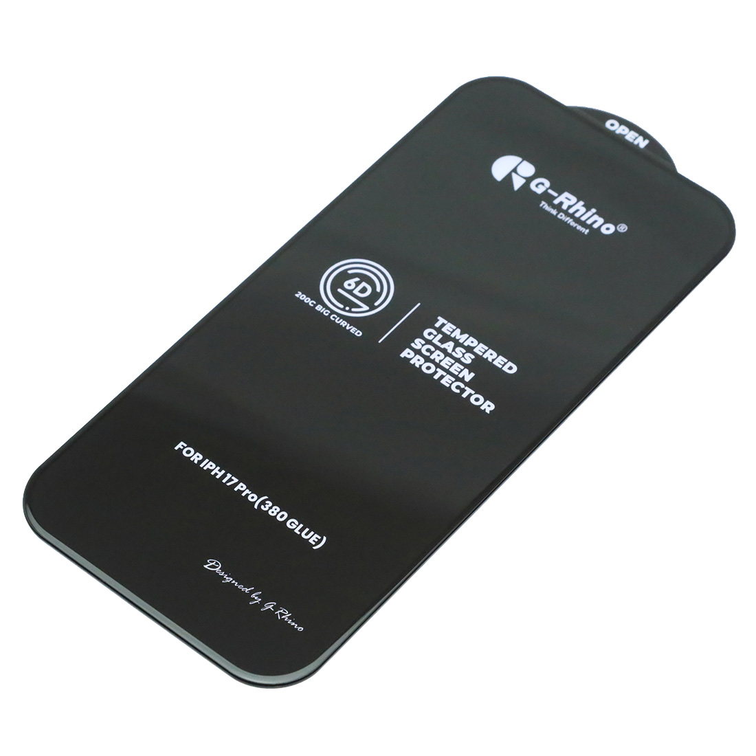 Защитное стекло 6D G-Rhino 200C (380 Glue) для APPLE iPhone 17 Pro (6.3"), цвет окантовки черный (Тип 1)