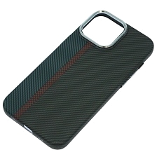 Чехол накладка MOSBROS с поддержкой MagSafe для APPLE iPhone 15 Pro Max (6.7"), пластик, карбон, рисунок, цвет черно темно синий Чехол накладка MOSBROS с поддержкой MagSafe для APPLE iPhone 15 Pro Max (6.7"), пластик, карбон, рисунок, цвет черно темно синий