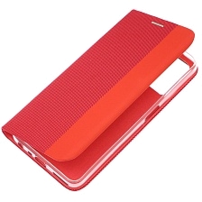 Чехол книжка MESH для Realme C35, текстиль, силикон, бархат, визитница, цвет красный Чехол книжка MESH для Realme C35, текстиль, силикон, бархат, визитница, цвет красный