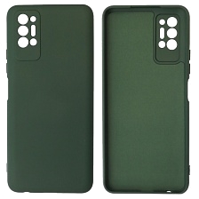 Чехол накладка NANO для TECNO Pova 2, силикон, бархат, цвет темно зеленый