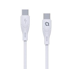 Кабель QAYAN QCUM-111 Type-C на Type-C, 20W, 3A, длина 1 метр, цвет белый