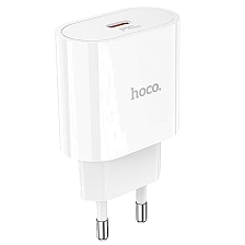 СЗУ (Сетевое зарядное устройство) HOCO C94A Metro, 20W, 1 USB Type C, PD20W, цвет белый СЗУ (Сетевое зарядное устройство) HOCO C94A Metro, 20W, 1 USB Type C, PD20W, цвет белый