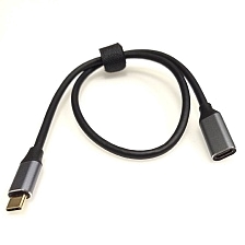Кабель удлинитель DL27 Type-C(M) - Type-C(F), длина 50 cм, цвет черно серый Кабель удлинитель DL27 Type-C(M) - Type-C(F), длина 50 cм, цвет черно серый
