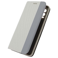 Чехол книжка MESH для Realme 8, Realme 8 Pro, текстиль, силикон, бархат, визитница, цвет серый Чехол книжка MESH для Realme 8, Realme 8 Pro, текстиль, силикон, бархат, визитница, цвет серый