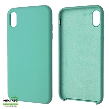 Чехол накладка Silicon Case для APPLE iPhone XS MAX, силикон, бархат, цвет светло бирюзовый Чехол накладка Silicon Case для APPLE iPhone XS MAX, силикон, бархат, цвет светло бирюзовый