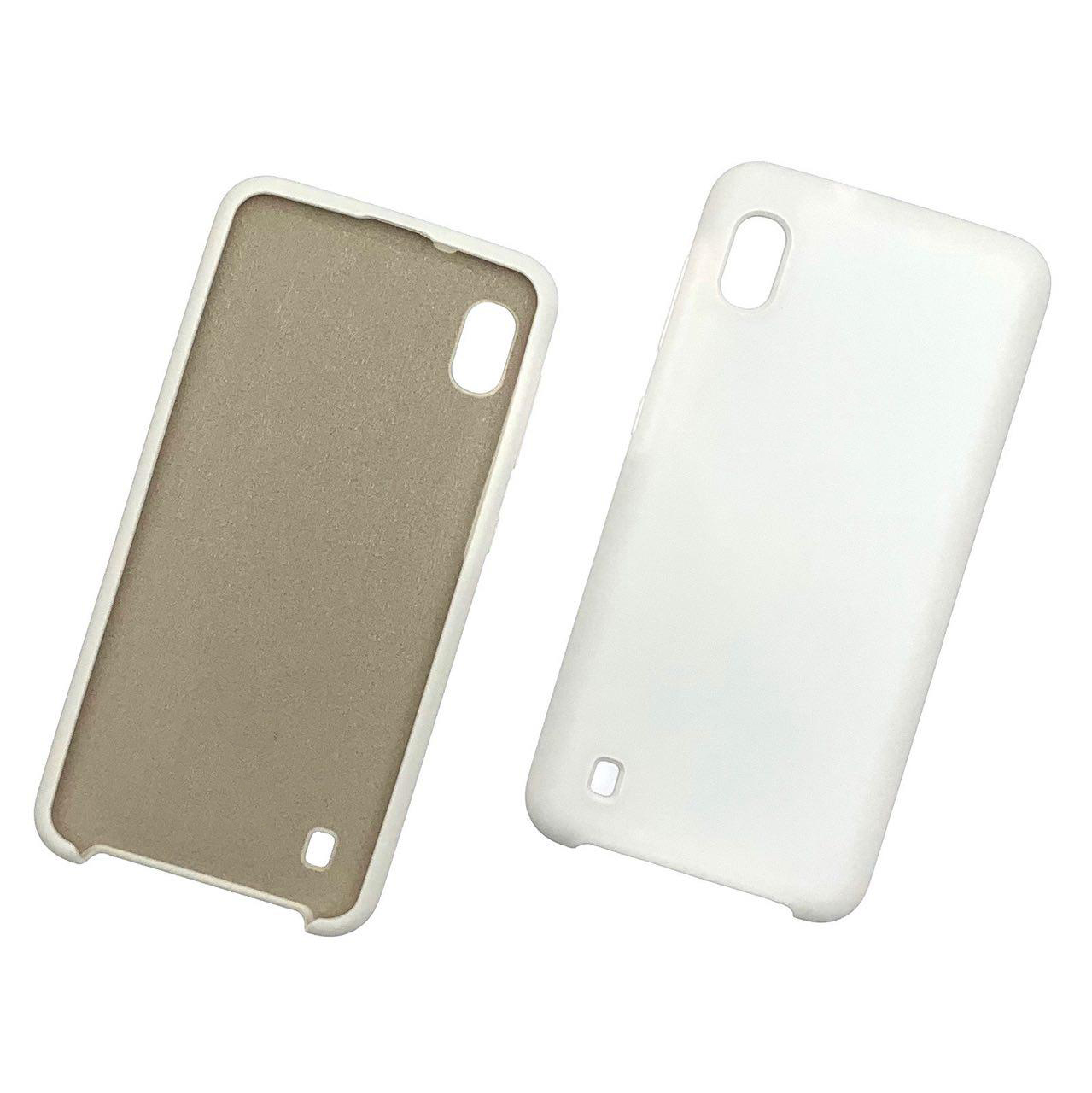 Чехол накладка Silicon Cover для Samsung A10 2019 (SM-A105), силикон, бархат, цвет белый.