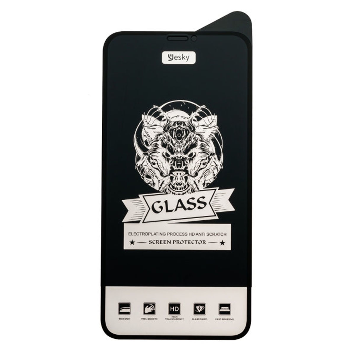 Защитное стекло YESKY PRIVACY для APPLE iPhone 12 (6.1"), iPhone 12 Pro (6.1"), цвет окантовки черный