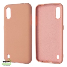 Чехол накладка Silicon Cover для SAMSUNG Galaxy M01 (SM-M015), силикон, бархат, цвет розовое золото Чехол накладка Silicon Cover для SAMSUNG Galaxy M01 (SM-M015), силикон, бархат, цвет розовое золото