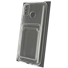 Чехол накладка CARD CASE для TECNO Spark 6 GO, силикон, отдел для карт, цвет прозрачный