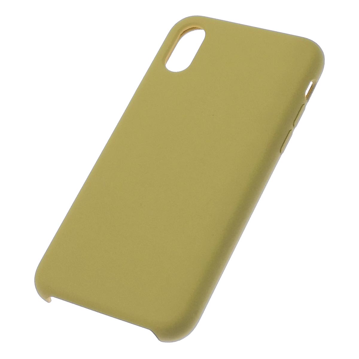 Чехол накладка Silicon Case для APPLE iPhone X, iPhone XS, силикон, бархат, цвет горчичный.