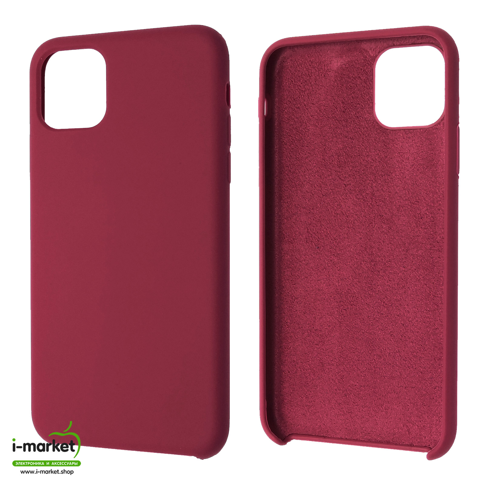 Чехол накладка Silicon Case для APPLE iPhone 11 Pro MAX, силикон, бархат, цвет темно бордовый Чехол накладка Silicon Case для APPLE iPhone 11 Pro MAX, силикон, бархат, цвет темно бордовый