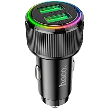 АЗУ (Автомобильное зарядное устройство) HOCO NZ14 Guerrero, 36W, 2 USB A, QC3.0 18W, Led подсветка, цвет черный
