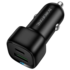 АЗУ (Автомобильное зарядное устройство) BOROFONE BZ34B Cloud, 1 USB 18W, 1 USB Type C 20W, PD20W, QC3.0, цвет черный