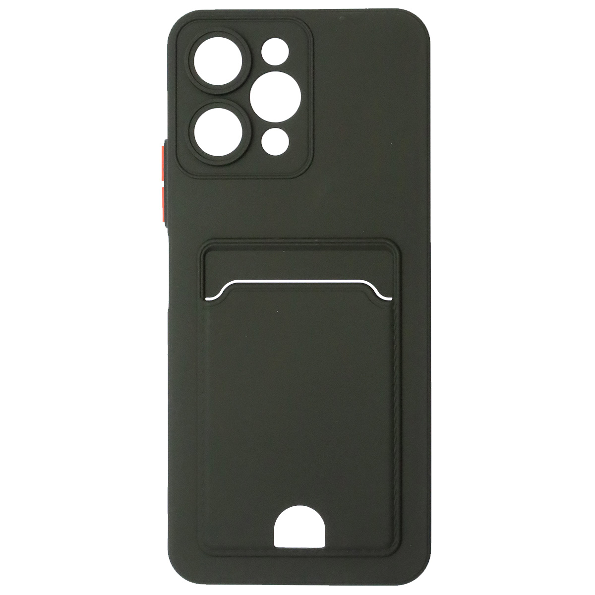 Чехол накладка BUTTON для XIAOMI Redmi 12 4G, защита камеры, силикон, отдел для карт, цвет черный Чехол накладка BUTTON для XIAOMI Redmi 12 4G, защита камеры, силикон, отдел для карт, цвет черный