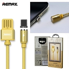 Кабель для USB Lightning 8 pin Remax RC-095i, магнитный, оплетка ткань, цвет золотистый Кабель для USB Lightning 8 pin Remax RC-095i, магнитный, оплетка ткань, цвет золотистый