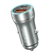 АЗУ (Автомобильное зарядное устройство) Earldom ES-CC29, 30W, 1 USB A, 1 USB Type C, цвет серебристый