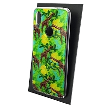 Чехол накладка для XIAOMI Redmi Note 7, Note 7 Pro, силикон, блестки, глянцевый, рисунок Жирафы цветы Чехол накладка для XIAOMI Redmi Note 7, Note 7 Pro, силикон, блестки, глянцевый, рисунок Жирафы цветы