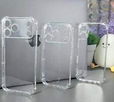 Чехол накладка BRF для APPLE iPhone 17 Pro Max, защита камеры, усиленные края, силикон, прозрачный
