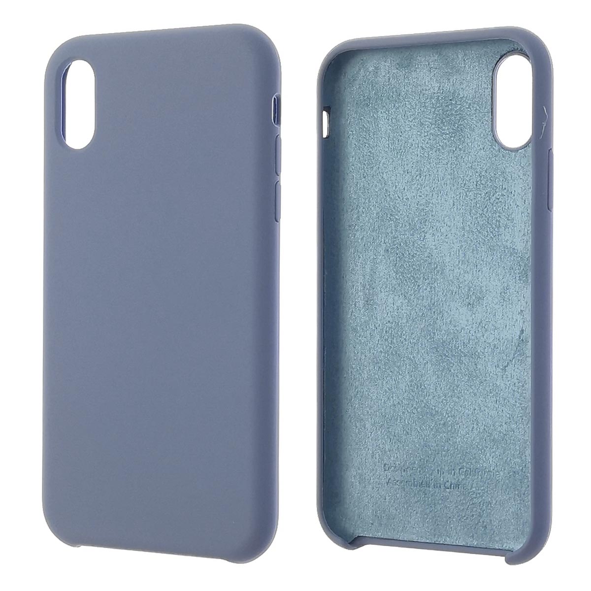 Чехол накладка Silicon Case для APPLE iPhone XR, силикон, бархат, цвет серо синий Чехол накладка Silicon Case для APPLE iPhone XR, силикон, бархат, цвет серо синий