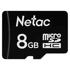 Карта памяти microSDHC 8Gb NETAC (NT02P500STN-008G-S), Class 10, без адаптера, цвет черный