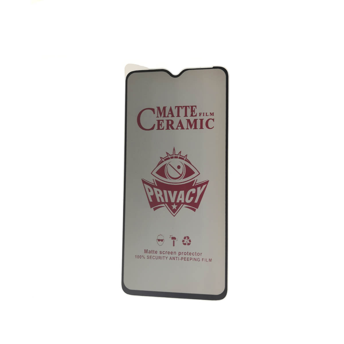 Защитное стекло Ceramic, Антишпион для XIAOMI Poco M3, Redmi 9T, Redmi 9, матовое, цвет окантовки черный