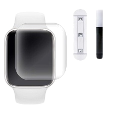 Защитная пленка, стекло Nano UV для APPLE Watch 45 мм, на весь экран, клей и лампа, цвет прозрачный
