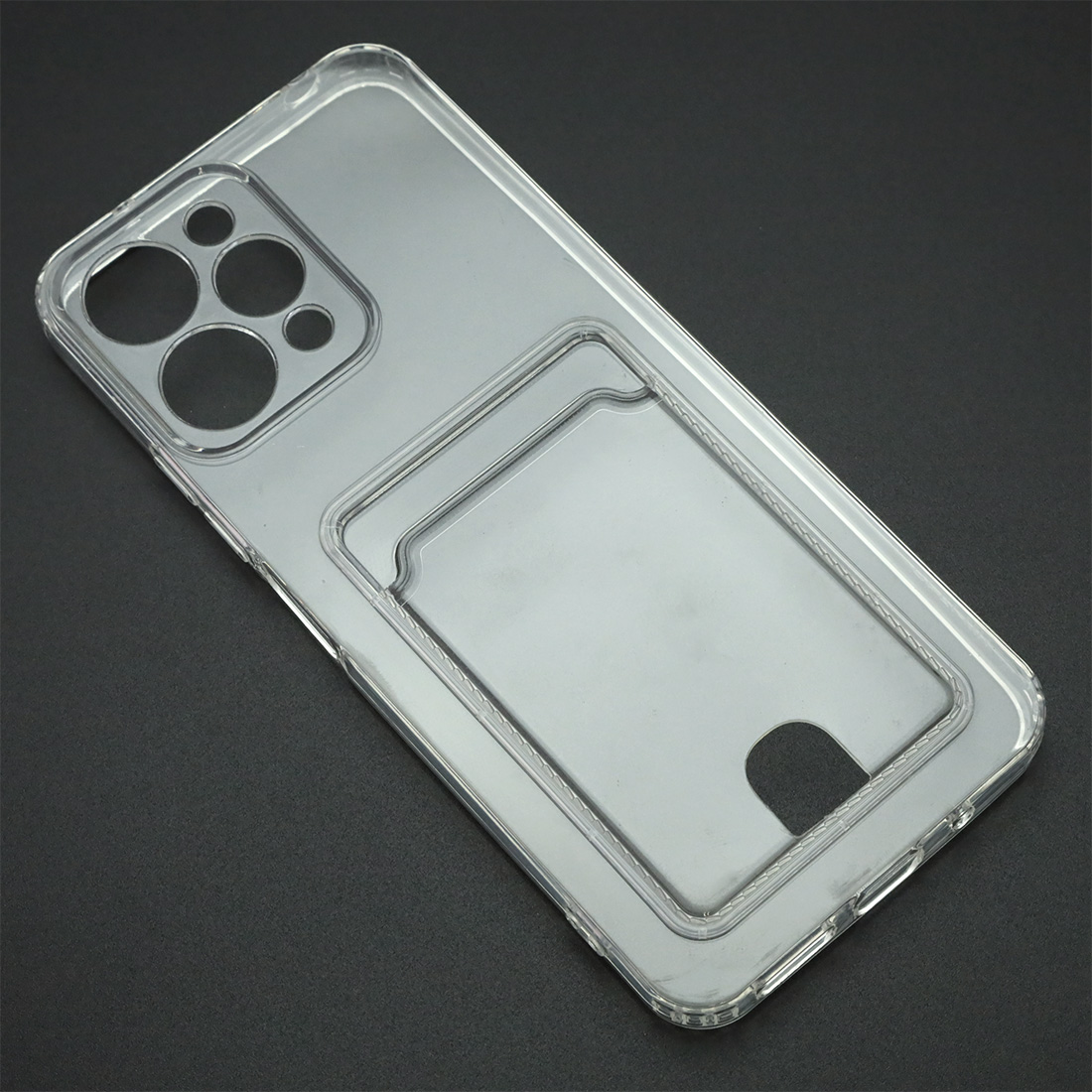 Чехол накладка CARD CASE для XIAOMI Redmi 12 4G, силикон, защита камеры, отдел для карт, цвет прозрачный Чехол накладка CARD CASE для XIAOMI Redmi 12 4G, силикон, защита камеры, отдел для карт, цвет прозрачный