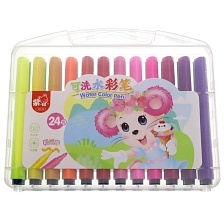 Набор фломастеров ZISHU ZS-204-24, на водной основе, в пластиковой коробке (комплект из 24 шт.)