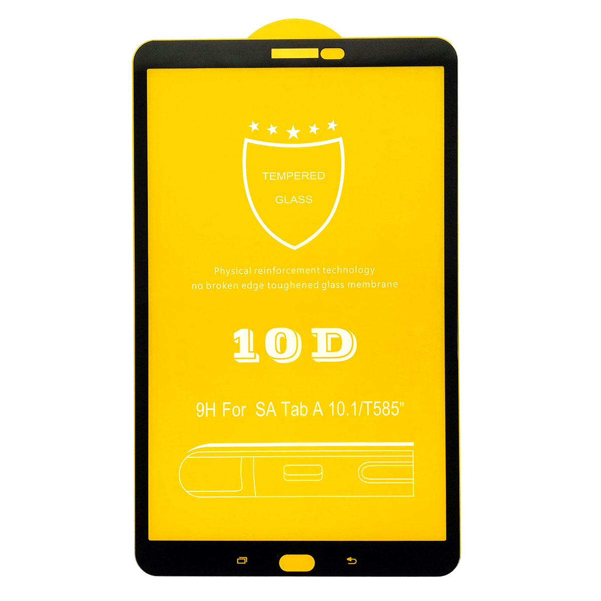 Защитное стекло 10D для SAMSUNG Galaxy Tab A (SM-T580, SM-T585), диагональ 10.1", цвет окантовки черный