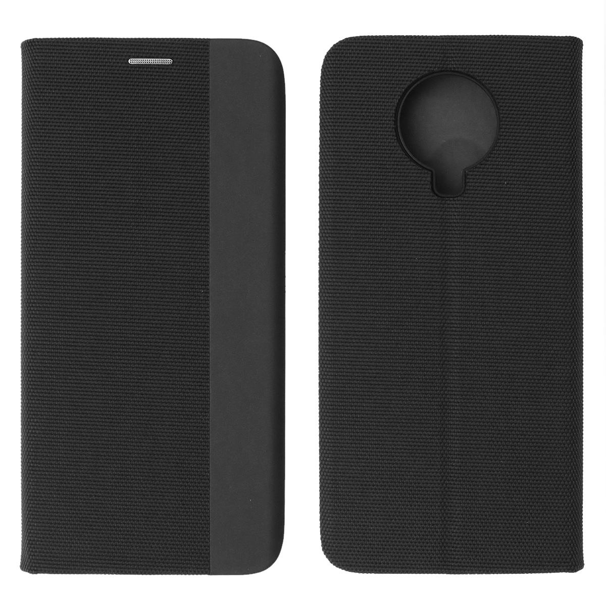 Чехол книжка MESH для NOKIA G20, текстиль, силикон, бархат, визитница, цвет черный