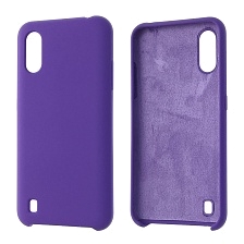 Чехол накладка Silicon Cover для SAMSUNG Galaxy A01 (SM-A015), силикон, бархат, цвет фиолетовый Чехол накладка Silicon Cover для SAMSUNG Galaxy A01 (SM-A015), силикон, бархат, цвет фиолетовый