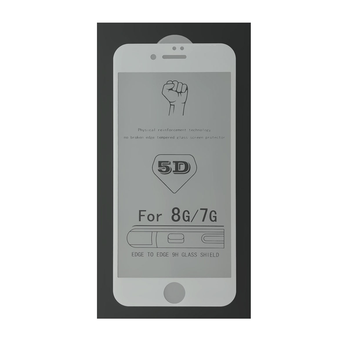 Защитное стекло 5D 9H OK SOLID для APPLE iPhone 7, iPhone 8, цвет окантовки белый. Защитное стекло 5D 9H OK SOLID для APPLE iPhone 7, iPhone 8, цвет окантовки белый.