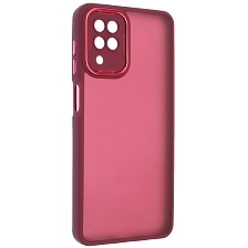 Чехол накладка KING для SAMSUNG Galaxy A12, силикон, пластик, защита камеры, цвет окантовки бордовый Чехол накладка KING для SAMSUNG Galaxy A12, силикон, пластик, защита камеры, цвет окантовки бордовый