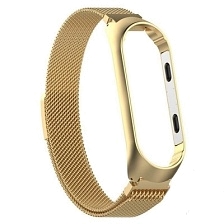 Ремешок на запястье, браслет для Xiaomi Mi Band 3, 4, миланская петля, металл, цвет золотистый Ремешок на запястье, браслет для Xiaomi Mi Band 3, 4, миланская петля, металл, цвет золотистый