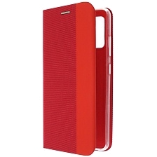 Чехол книжка MESH для SAMSUNG Galaxy A32 4G (SM-A325F), текстиль, силикон, бархат, визитница, цвет красный Чехол книжка MESH для SAMSUNG Galaxy A32 4G (SM-A325F), текстиль, силикон, бархат, визитница, цвет красный