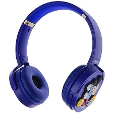 Гарнитура (наушники с микрофоном) беспроводная KR-6000, полноразмерная, рисунок Mickey Mouse, цвет синий (распродажа -50%)
