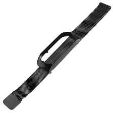 Ремешок на запястье, браслет для Xiaomi Mi Band 5, миланская петля, металл, цвет черный Ремешок на запястье, браслет для Xiaomi Mi Band 5, миланская петля, металл, цвет черный