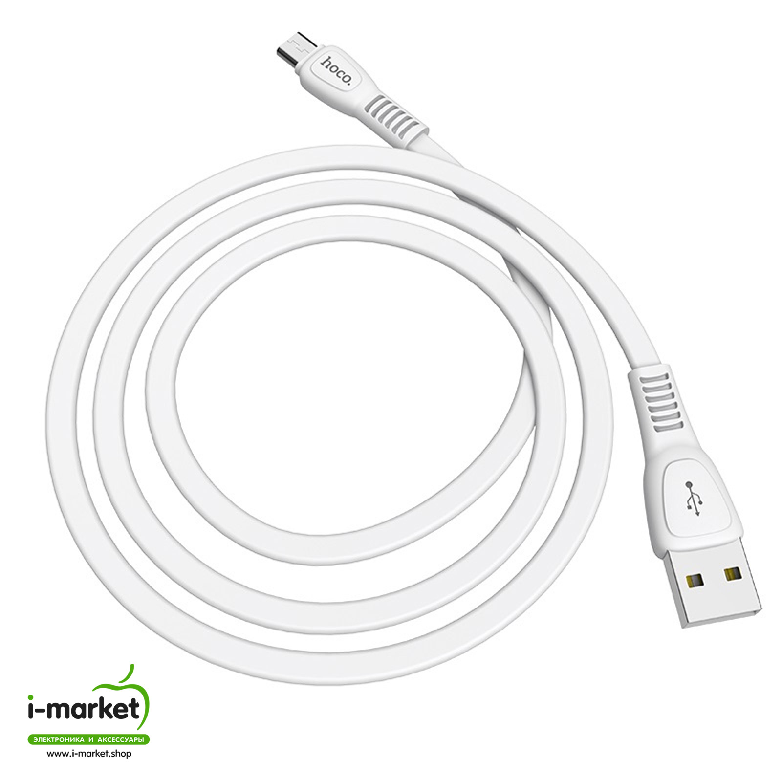 Кабель HOCO X40 Noah Micro USB, 2.4A, длина 1 метр, TPE оплетка, цвет белый Кабель HOCO X40 Noah Micro USB, 2.4A, длина 1 метр, TPE оплетка, цвет белый