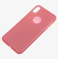 Чехол накладка Shine для APPLE iPhone XS MAX, силикон, блестки, цвет коралловый. Чехол накладка Shine для APPLE iPhone XS MAX, силикон, блестки, цвет коралловый.